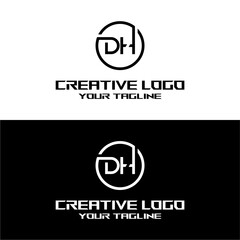 creative letter logo dh desain vektors