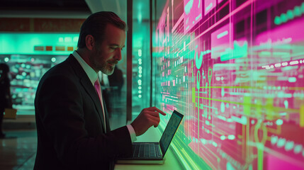 Fototapeta premium Business and Technology Professionals Working with Data