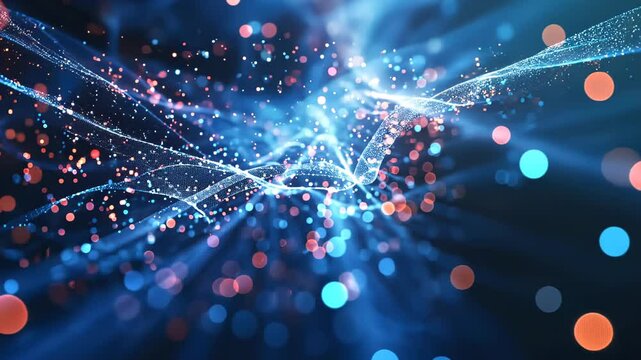 fiber optics background with lots of light spots Video 4K