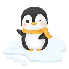Cute pengin Artic Animal Vector