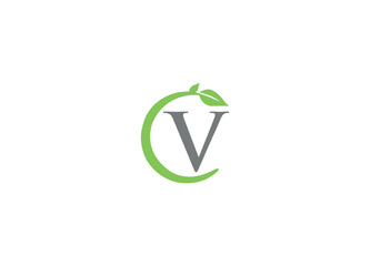CV logo design vector icon template with white background