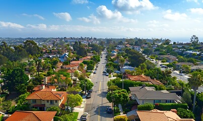 Obraz premium Aerial view of golf course in San Diego, California, USA