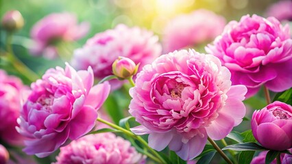 Beautiful Pink Peonies Seamless Background for Spring Gifts and Blossoms