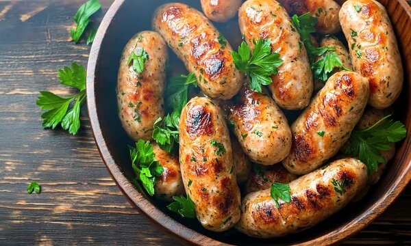 Grilled Sausages with Parsley