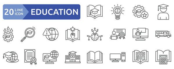 Education icon set