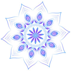 Minimalistic vector circular Mandala design with petal shapes and lines
