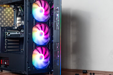 Vibrant RGB Cooling Fans in Modern Computer Case