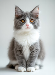 Obraz premium Cute kitten sitting on the floor.