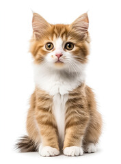 Obraz premium Cute kitten sitting on the floor.