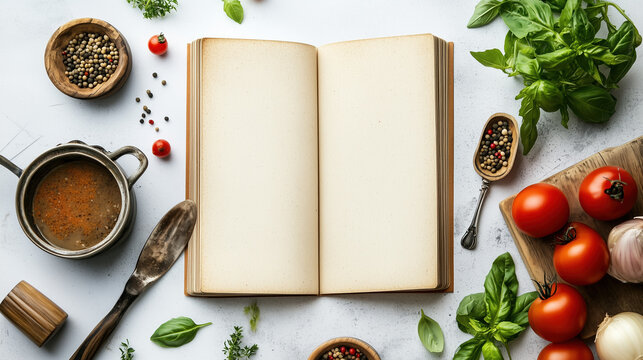 Delicious Diet Cookbook Cover Featuring Light Dishes on a Clean White Background for Healthy Eating Enthusiasts