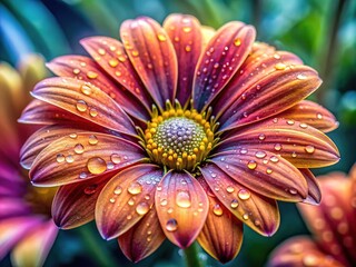 Macro Photography of Flower with Raindrops - Nature's Beauty Captured in Detail