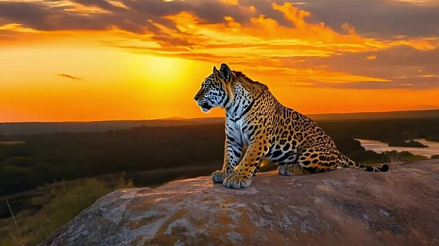 Jaguar at Sunset