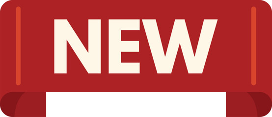 Simple red ribbon banner stating new, perfect for branding purposes