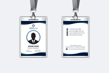 Id card template with photo abstract style