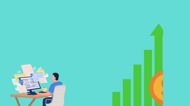 business person with chart