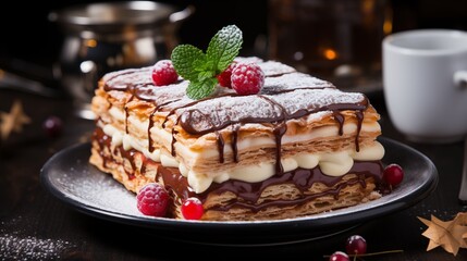 Holiday Cake French Patisserie Festive Dessert