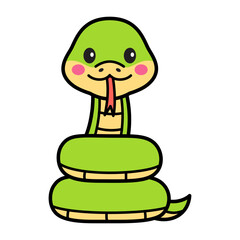 Cute Snake Cartoon Vector Doodle Illustration