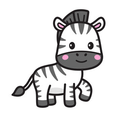 Cute Zebra Vector Doodle Illustration