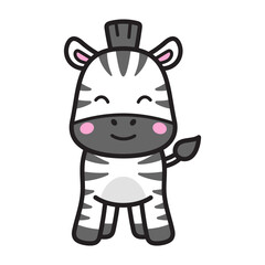 Cute Zebra Vector Doodle Illustration