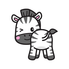 Cute Zebra Vector Doodle Illustration