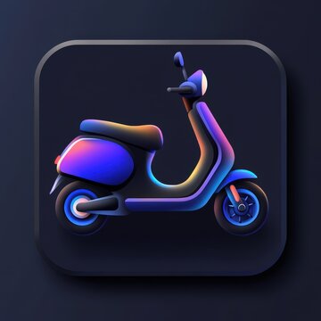 recommend clip art: Stylish and colorful scooter design isolated on a dark background.