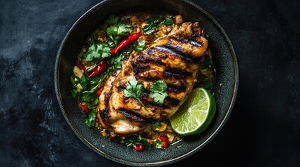 Grilled Chicken with Fresh Herbs and Lime