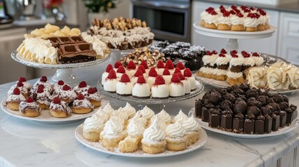 Assorted Delicious Desserts on Elegant Display