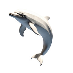 Fototapeta premium Playful Dolphin Swimming in Clear Blue Water