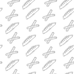 food pattern. doodle food pattern. seamless pattern of food and beverage. hand drawn food pattern background