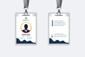 Id card template with photo abstract style