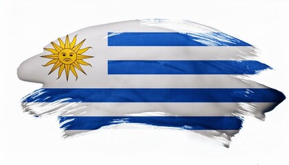 Fototapeta premium 絵の具とウルグアイの国旗(Paint of the Uruguay flag.) 
