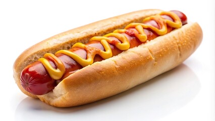 Delicious hotdog with ketchup and mustard