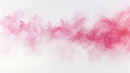 Fototapeta premium Pink Ink Flow in Water on White Background