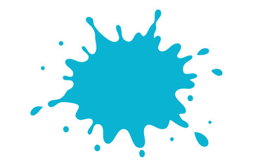 Cyan Blue paint splatter | vector on white background