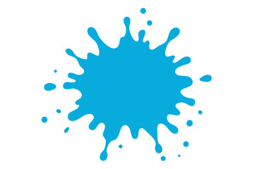 Cyan Blue paint splatter | vector on white background