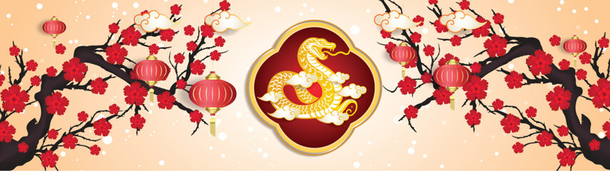 Happy Chinese new year 2025 Zodiac sign, year of the Snake.