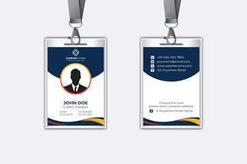 Id card template with photo abstract style