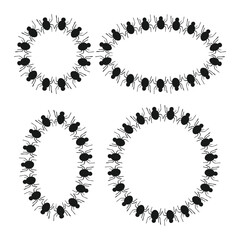 Halloween spider spooky frames set isolated background. Decorative frame. Vector