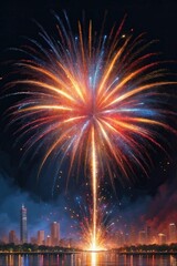 Fototapeta premium fireworks above the city