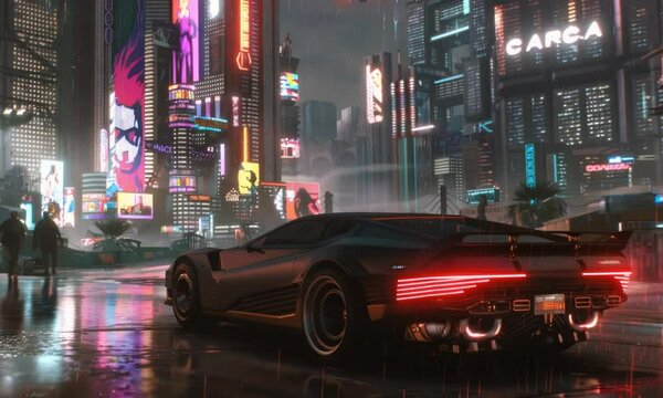 cars on the street in night