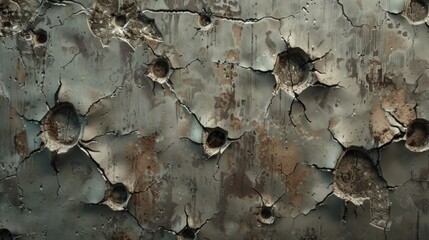 Cracked and Bullet-Riddled Surface