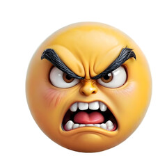 Very Angry Red emoji Face Aggressive Emoticon with Eyebrows and Teeth, angry, mad, furious, enraged, expression. © Kowshar habib
