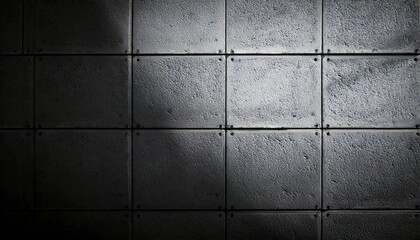 コンクリート ブロック 壁面 工業的 スクエア ボルト 照明 影 グレー 無機質 テクスチャー 質感 タイル メタル ダーク ミニマル アーバン 都市的 モダン インダストリアル
