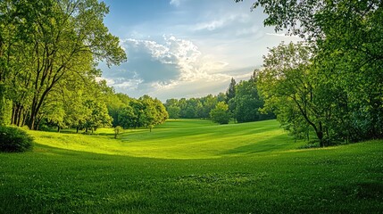 Lush Green Landscape After the Rain