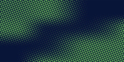 Green halftone dots and dark blue gradient pattern grunge background texture. grunge vector. modern