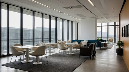 modern break area in an office featuring