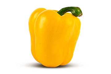sweet pepper, yellow paprika, isolated on white background, clipping path, full depth of field