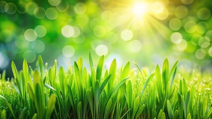 Depth of field spring background with fresh green grass