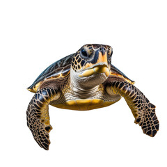 Obraz premium A sea turtle gracefully swims beneath the surface of the water, showcasing its intricate shell patterns and vibrant colors