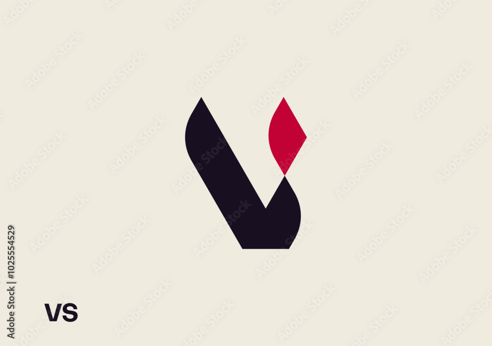Fototapete minimal logo featuring vs, capturing simplicity and modernity in a sleek design